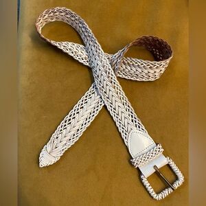 Live Love Loft White Braided Belt Size Small